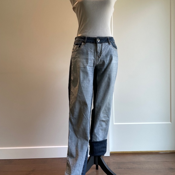 Ellus two tone straight leg mid rise jeans - Picture 7 of 8